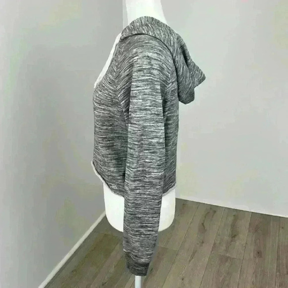 VS PINK Grey Crop Hooded Sweatshirt Size XS - Picture 3 of 11